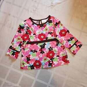 Hannah Andersson Floral Top Shirt Pink Sz 140 10 girls vintage retro